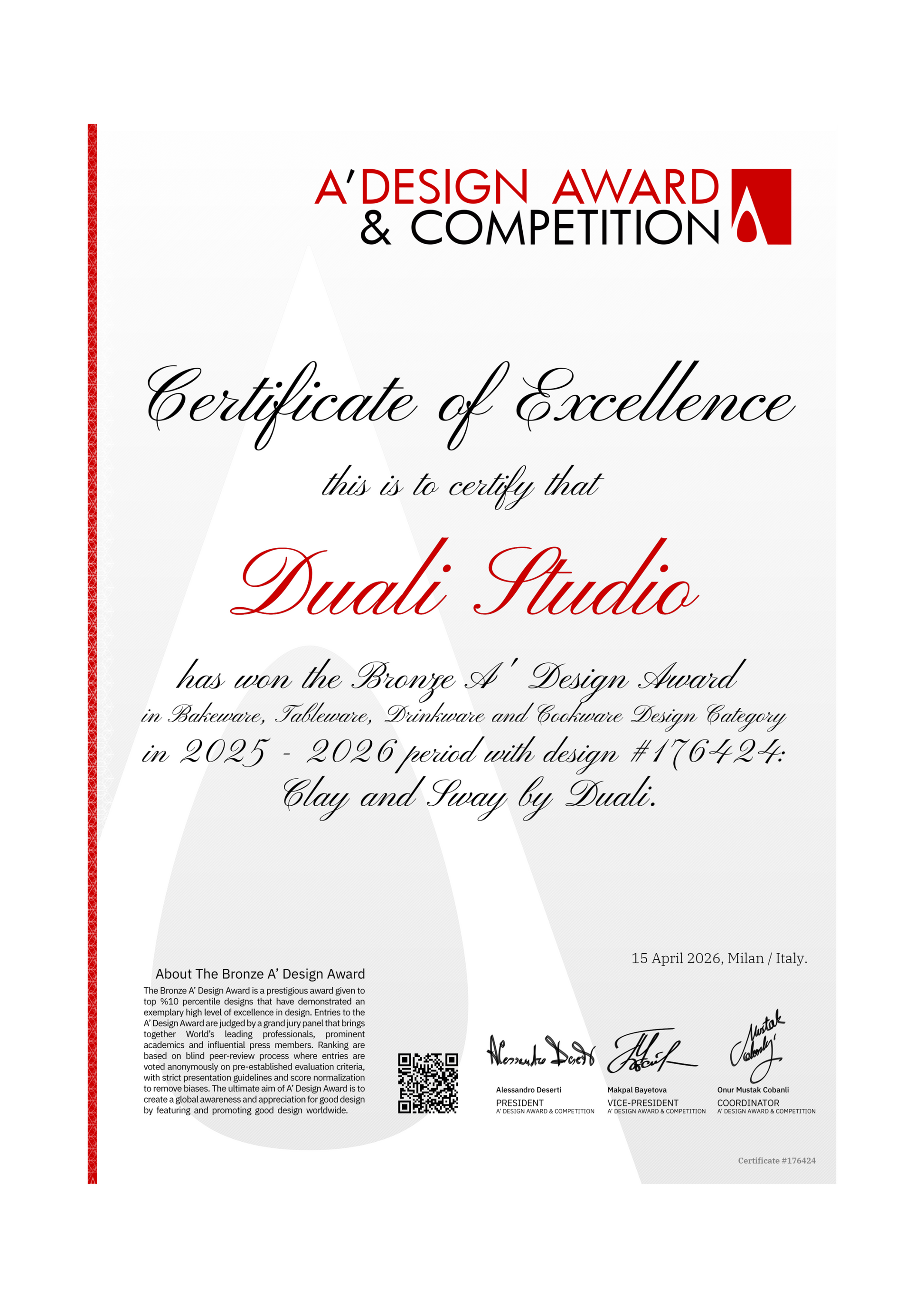 Certificate of Excellence