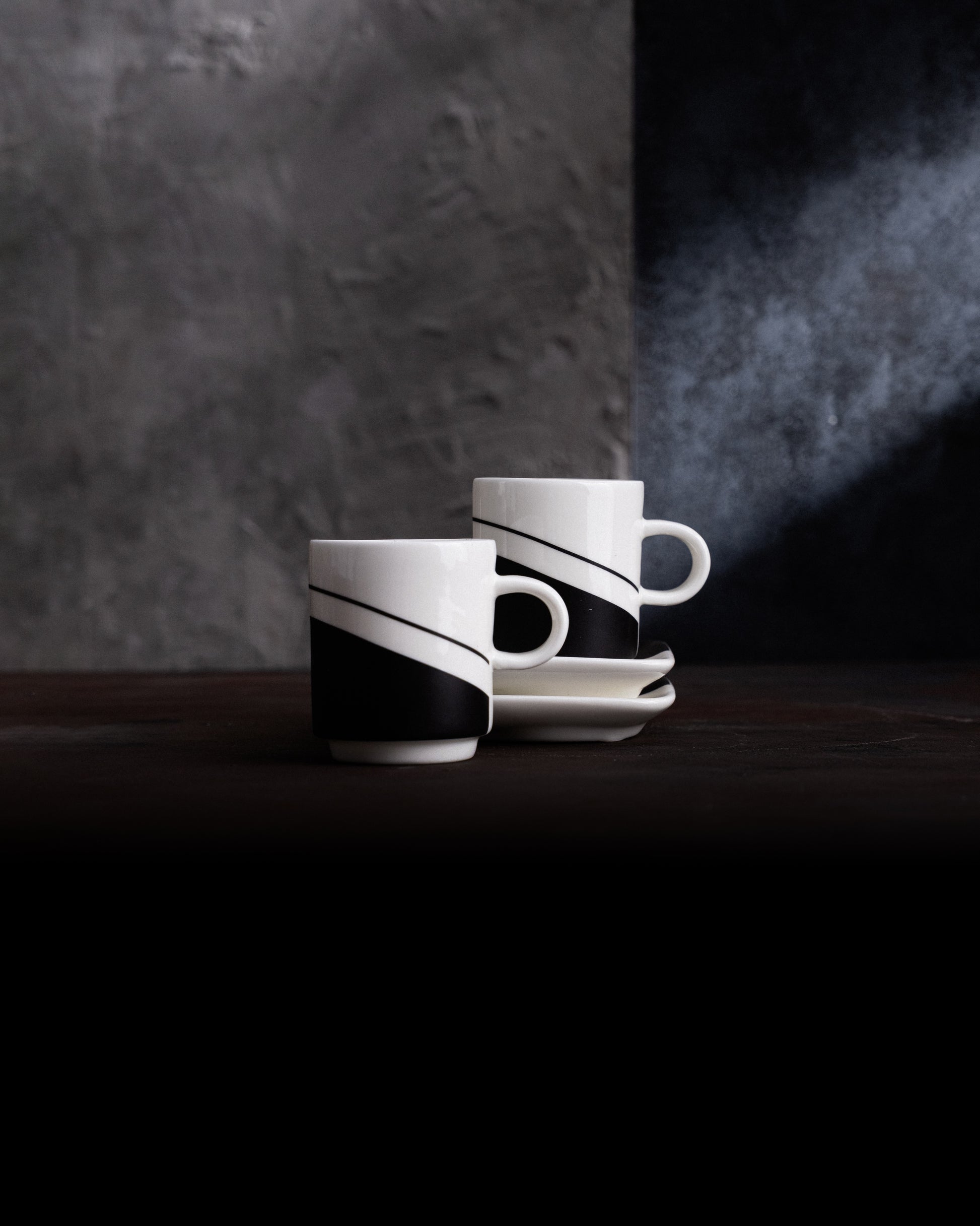 B & W Tea Cup & Saucer