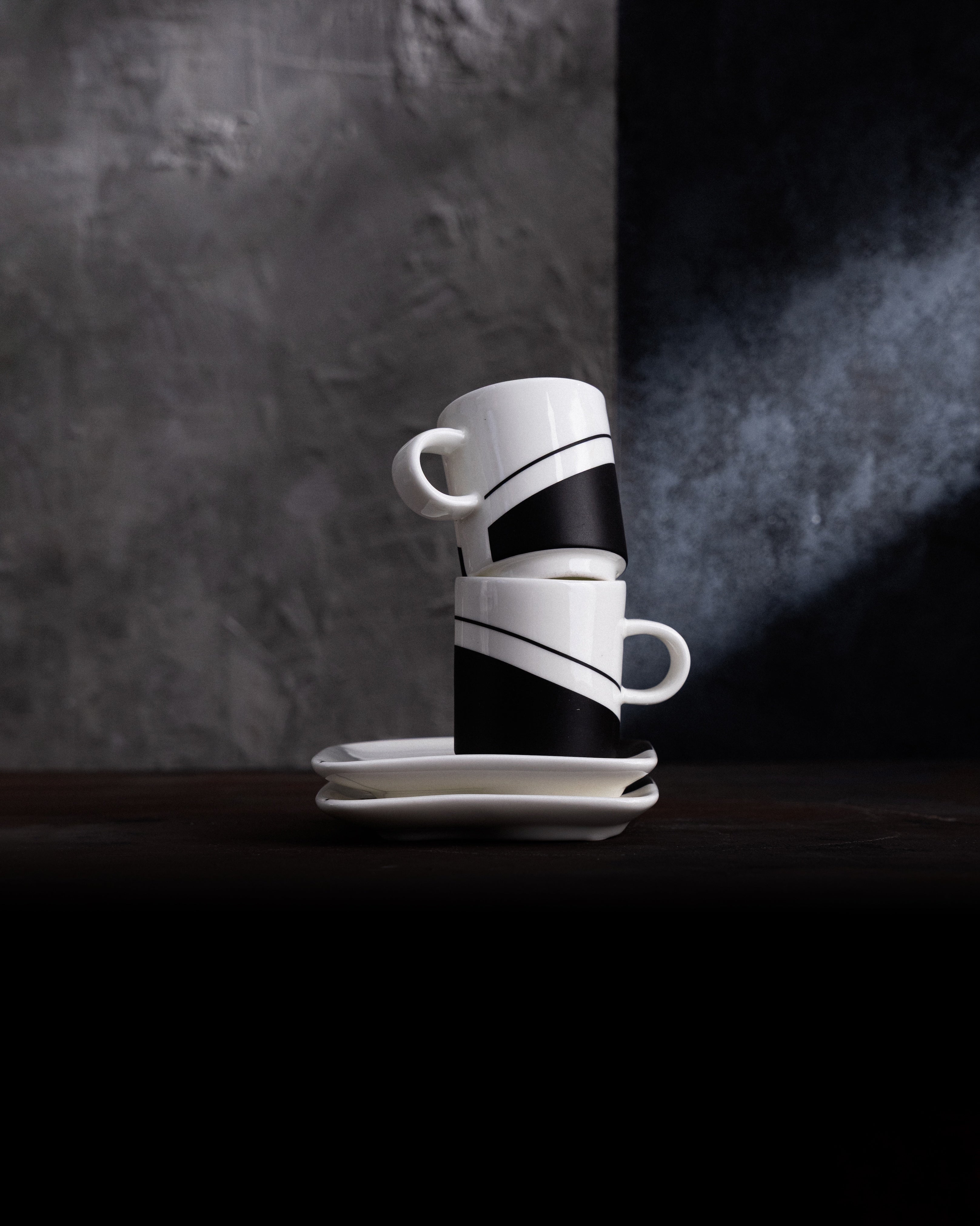 Black and White Espresso Cup and Saucer - Fine Bone China | Duali