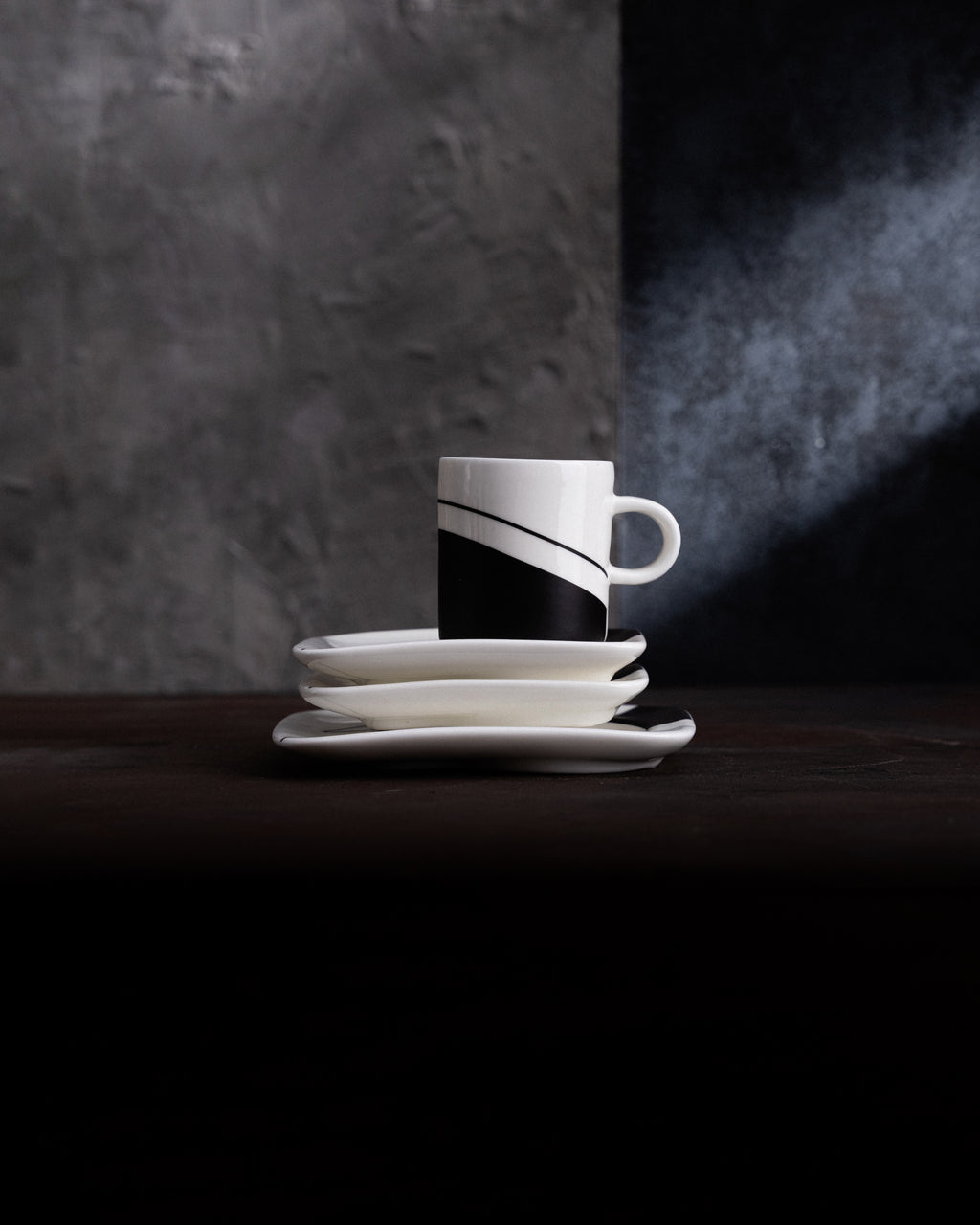 B & W Espresso Cup & Saucer