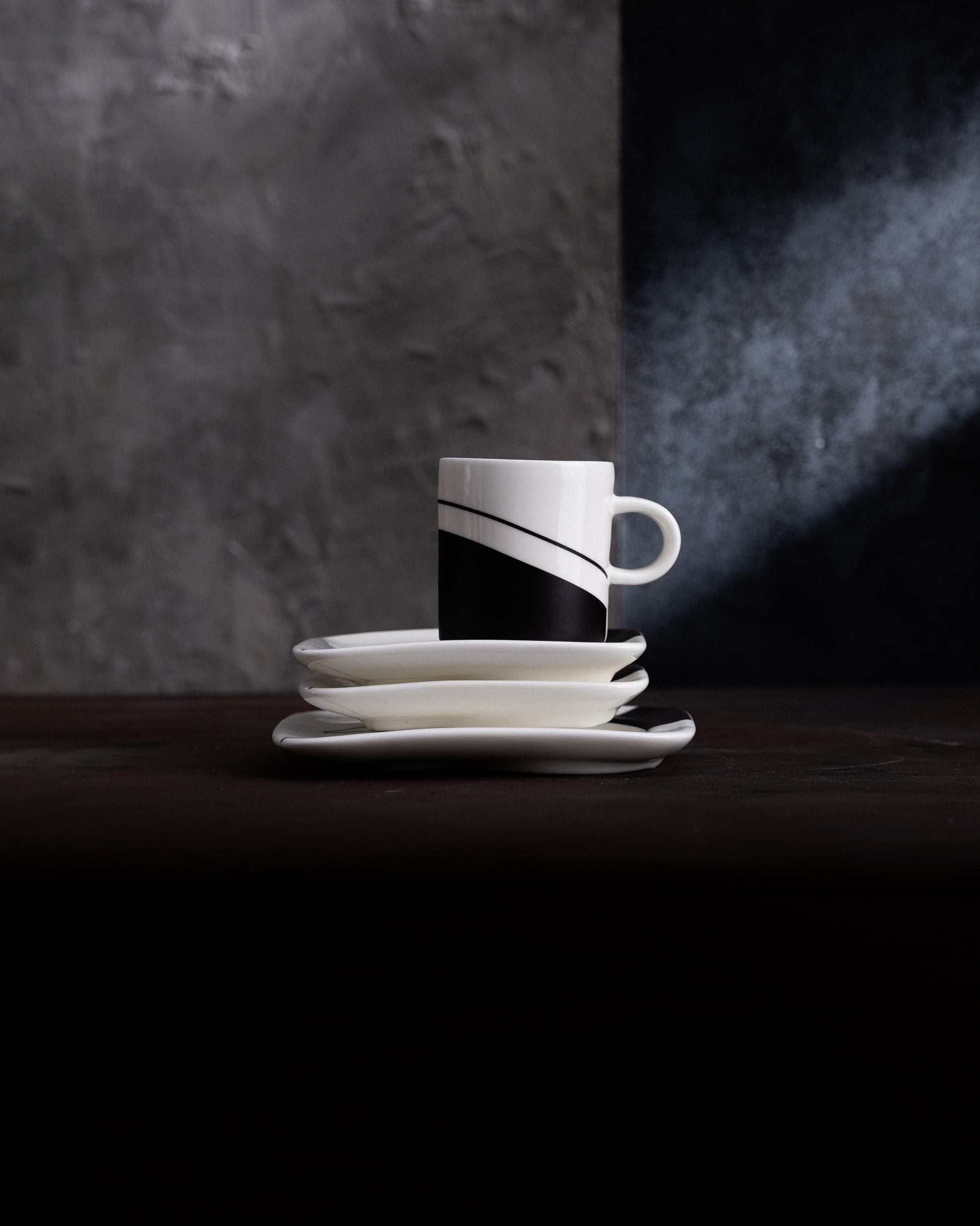B & W Espresso Cup & Saucer