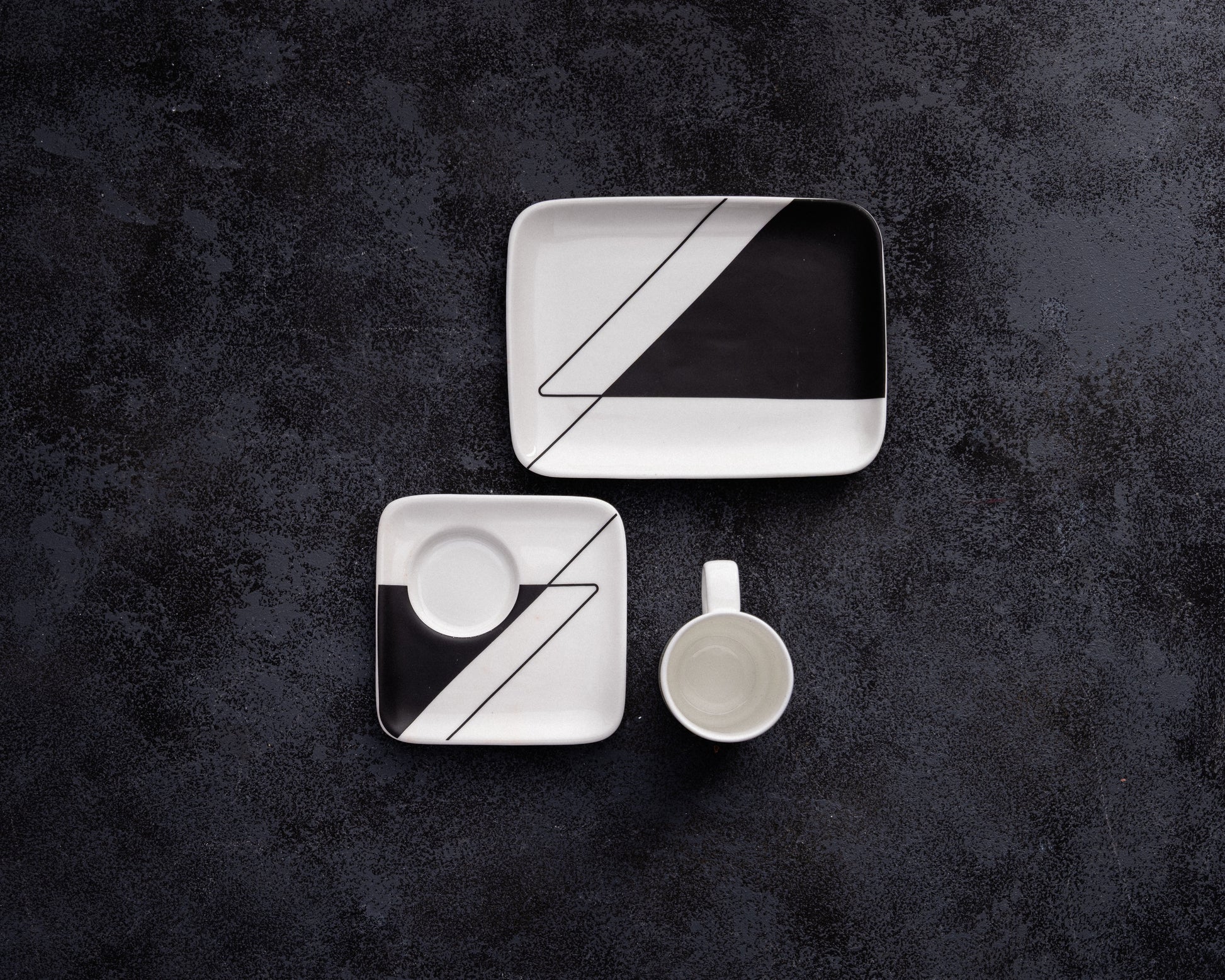 B & W Espresso Cup & Saucer