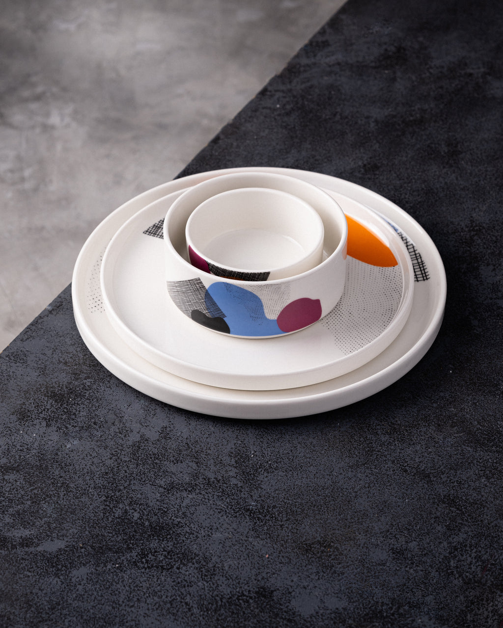 Grid & Splash Quarter Plate