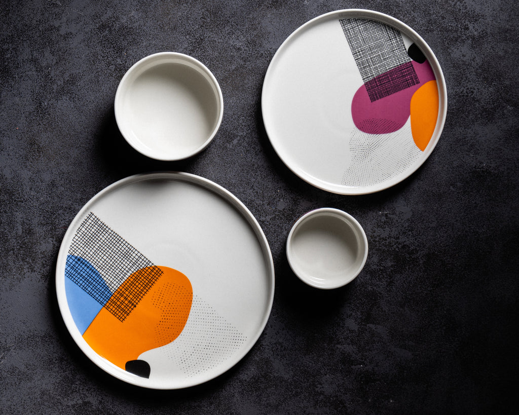 Grid & Splash Quarter Plate