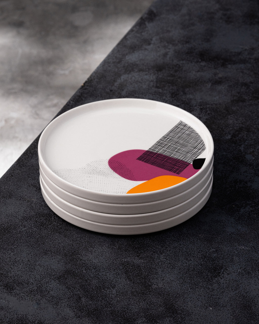 Grid & Splash Quarter Plate