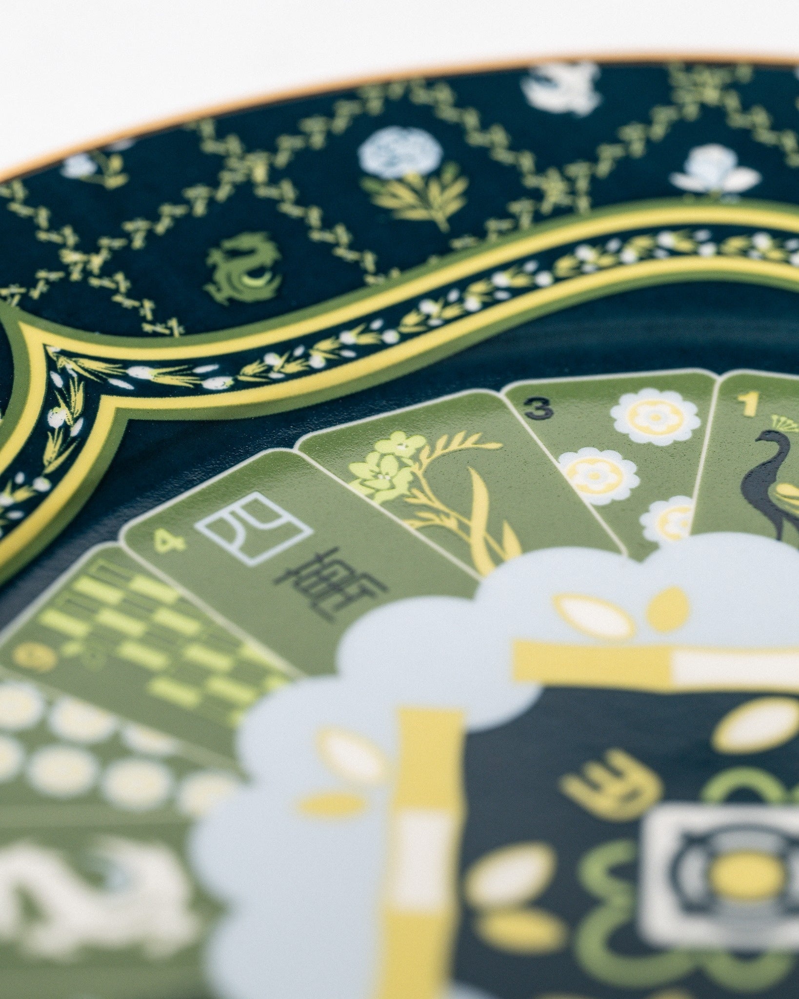 Duali ceramic tea set close-up showing floral pattern and intricate gold decorative detailing